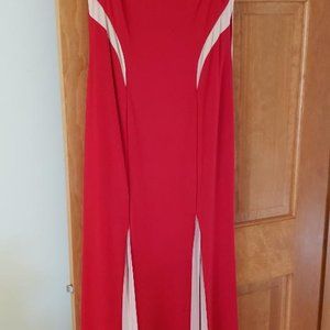 Ladies Floor Length Red Evening Dress